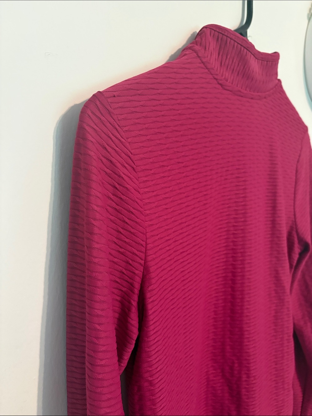 Tommy Bahama Berry Quarter-Zip Textured Long Sleeve Top - Picture 6 of 6